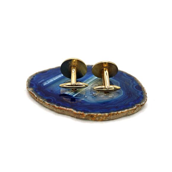 Stratton Black Enamel Goldtone Dartboard Cuff Links - Picture 2 of 2